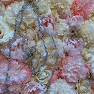 Boutique super cute grey long layered necklace